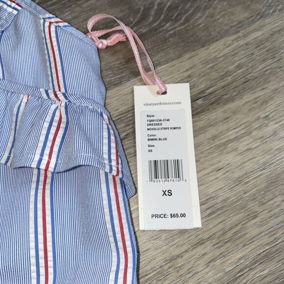 Vineyard Vines Girls Firework Seersucker Romper Size XS - Picture 5 of 9